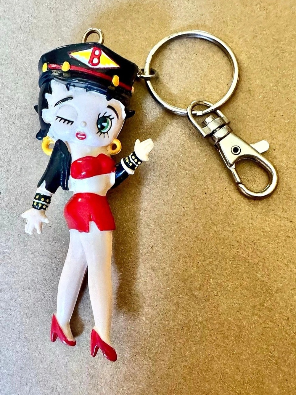 1998 Betty Boop Vintage Keychain Figure Collectable Biker/Motorcycle Betty